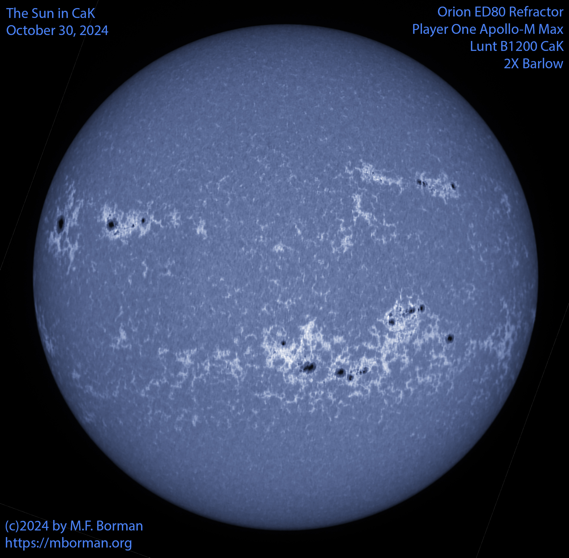 Solar image in CaK 10/30/24