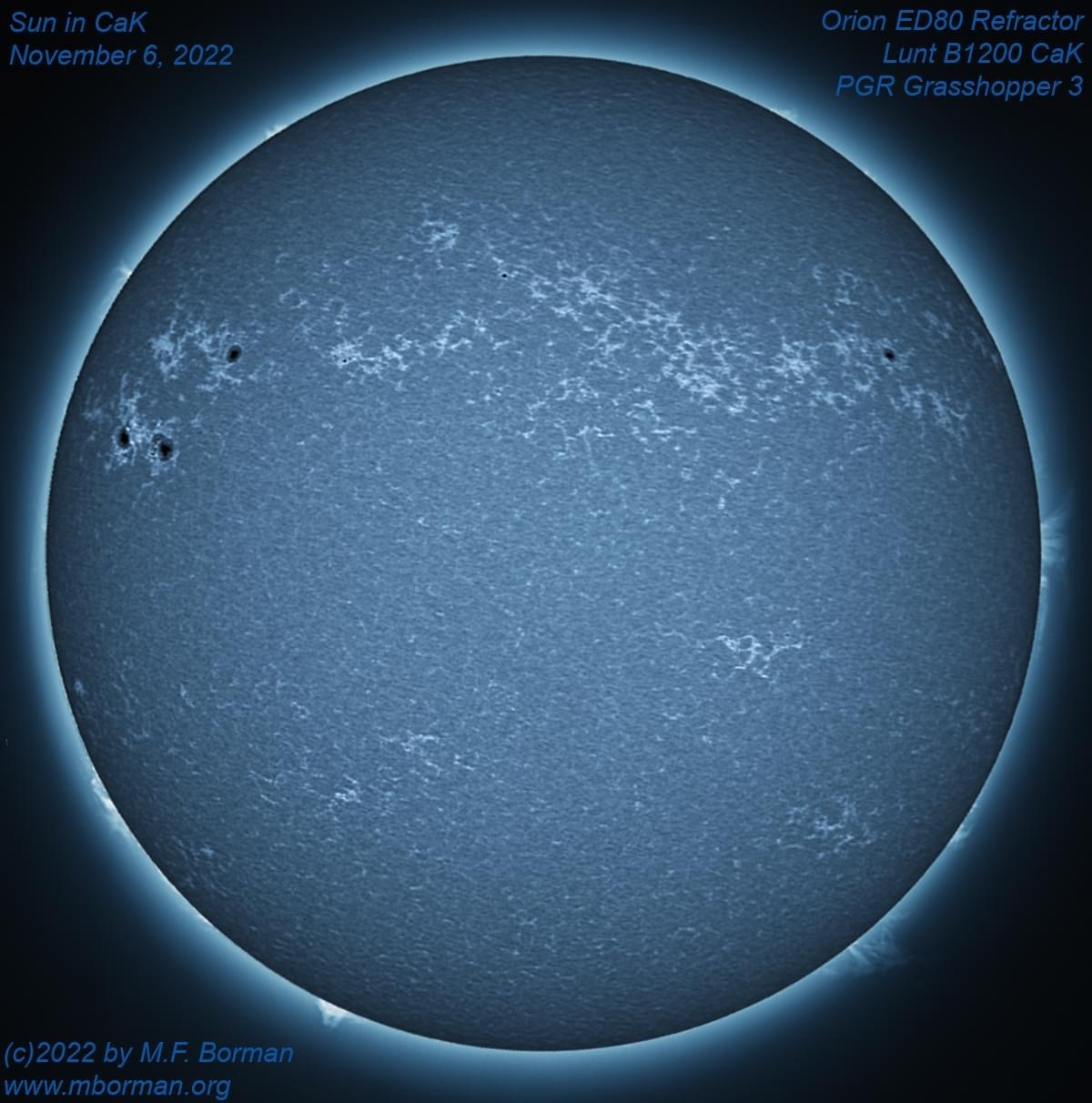 Solar disk in CaK 11/06/2022