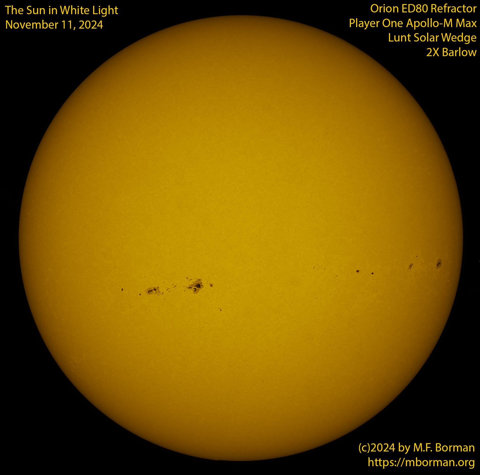 Solar image in white light 11/11/24