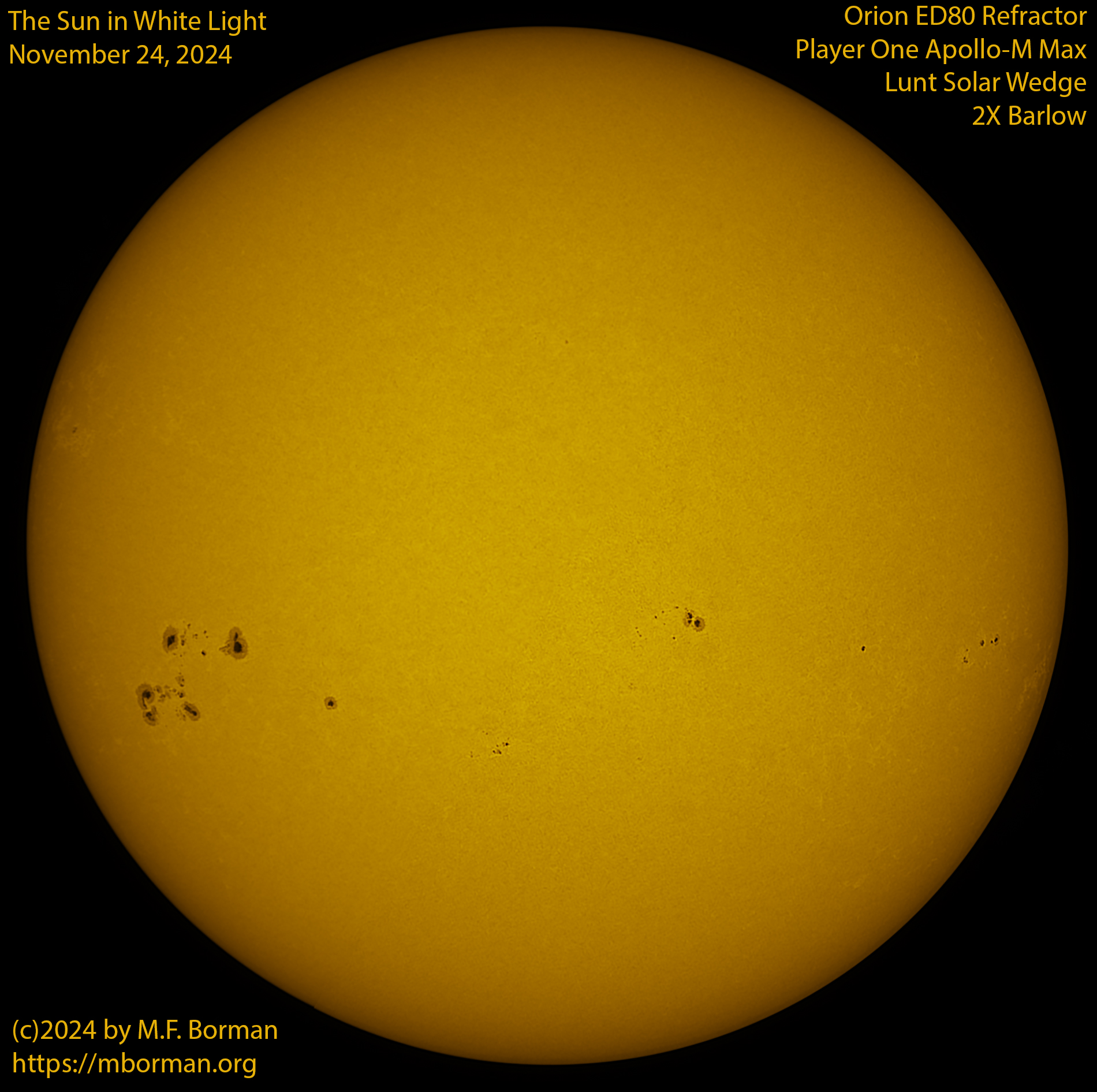 Solar image in white light 11/24/24