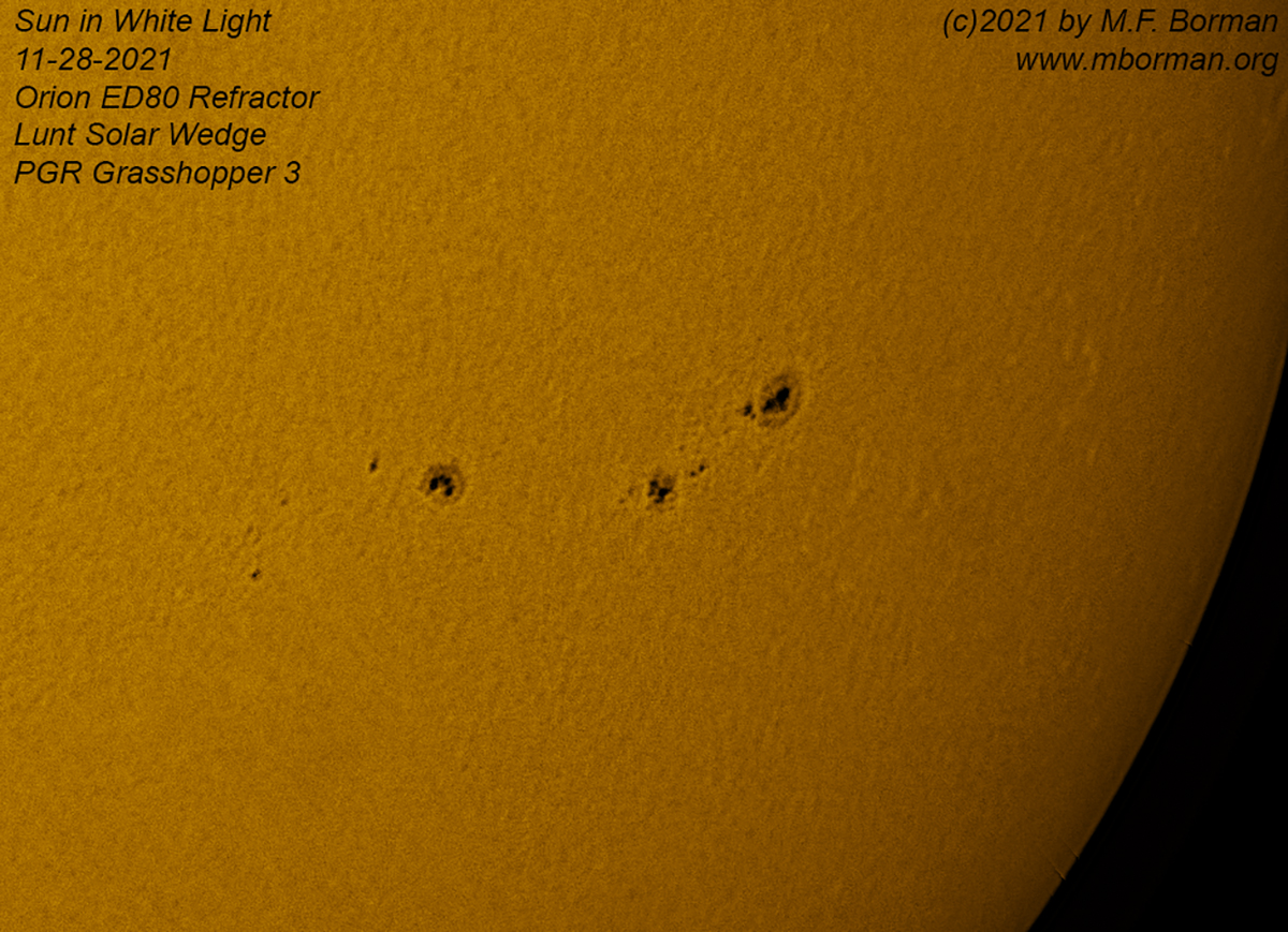 Sun in white light 11/28/2021