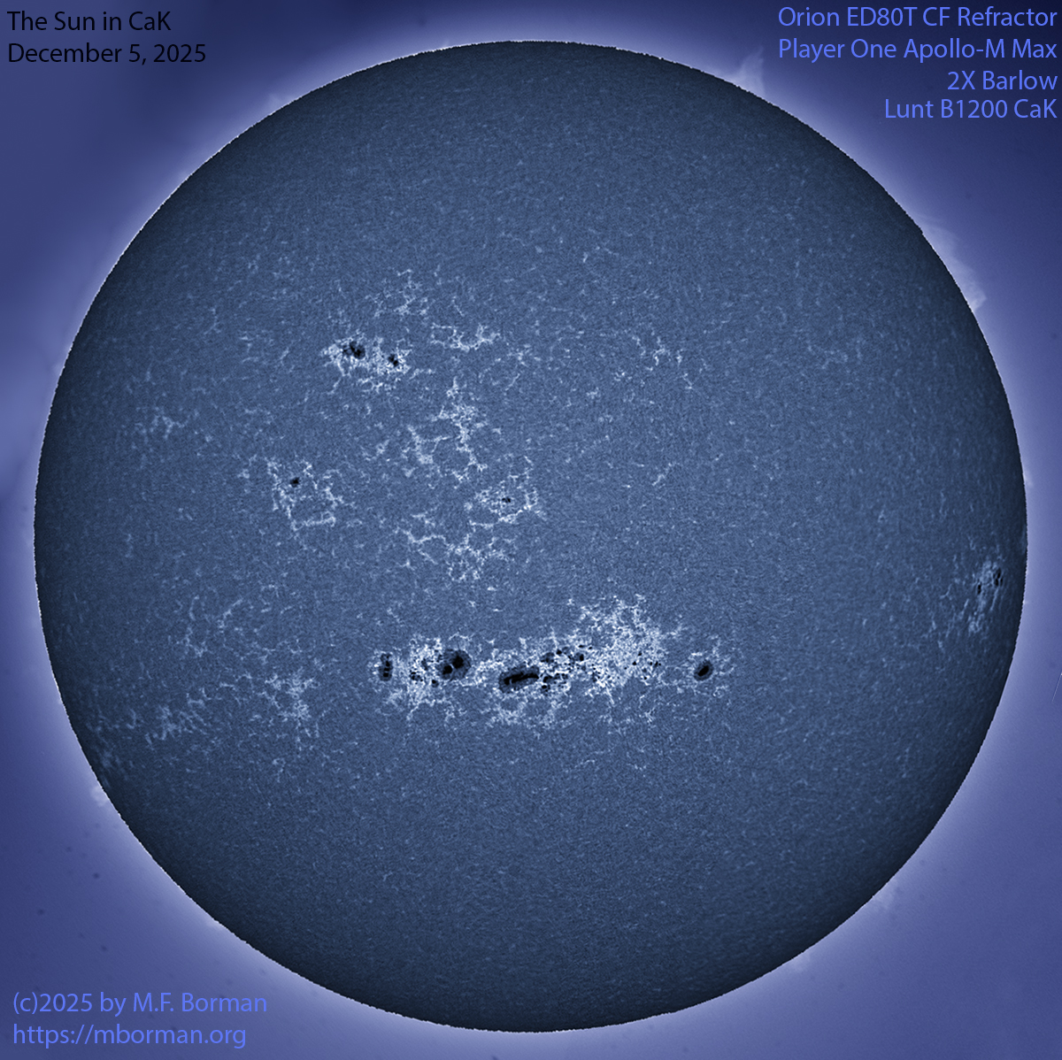 Solar image in CaK 12/05/25