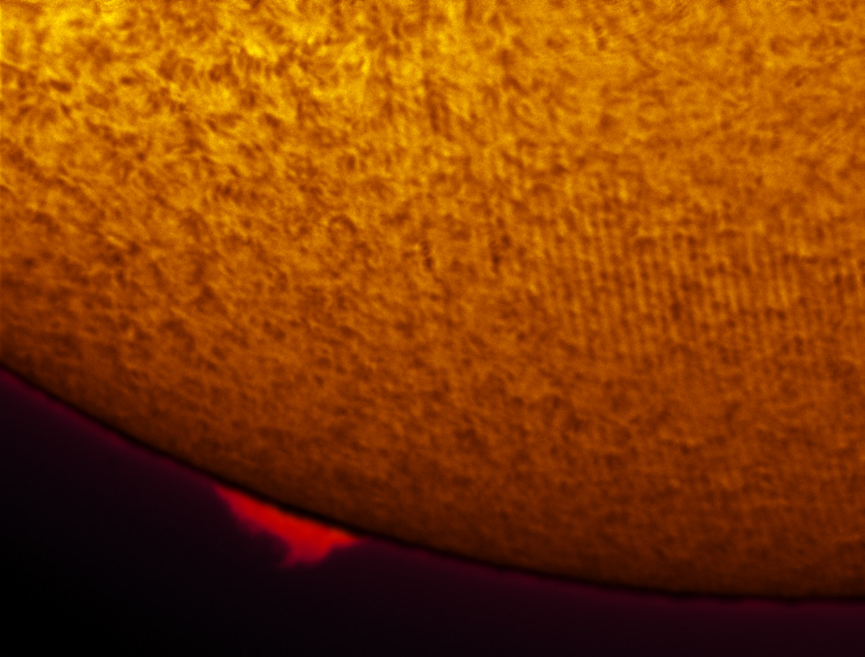 Solar prominence in h-alpha 12/10/2011
