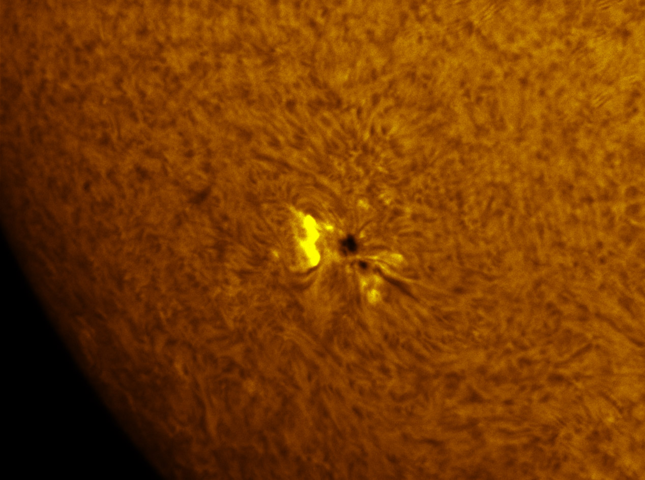 Sunspot 1374 in h-alpha 12/10/2011