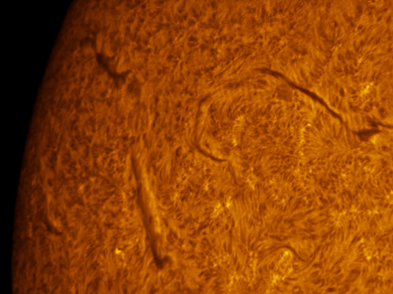 Filaments in h-alpha 12/18/2011