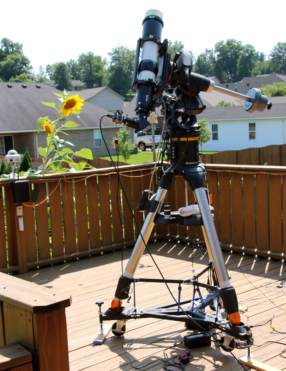 My solar imaging setup with some sunflowers