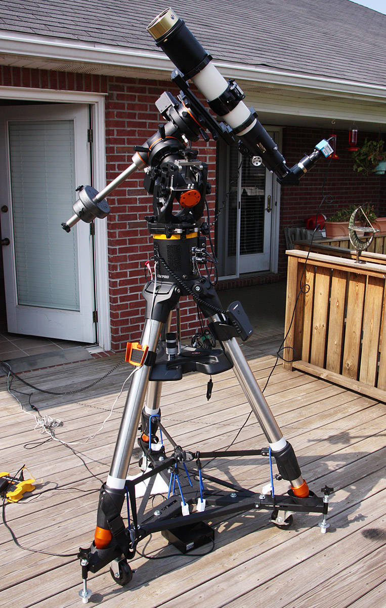 Televue 102iis refractor with Coronado SM90 h-alpha filter and DMK41AU02.AS camera on CElestron CGE Pro mount 06/13/2009